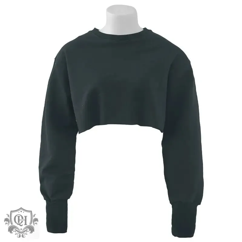 Cropped Solid Cotton Sweater