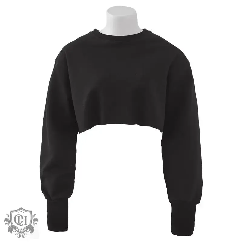 Cropped Solid Cotton Sweater