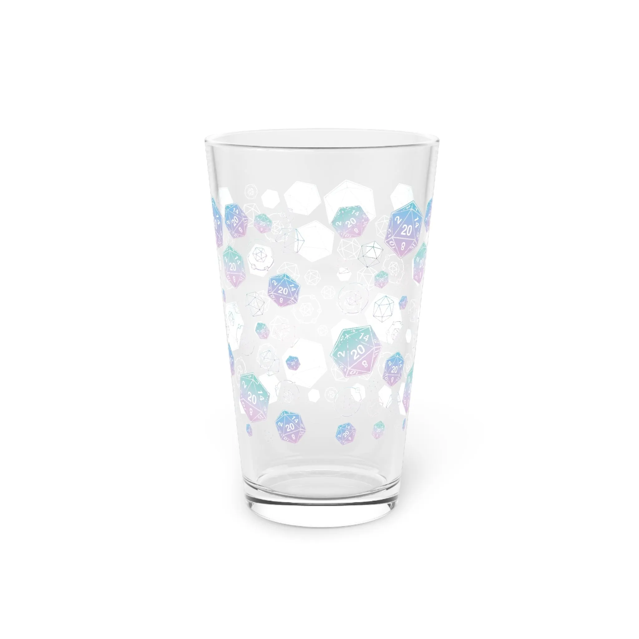 D20 Pint Glass - 16oz Fantasy RPG Drinkware