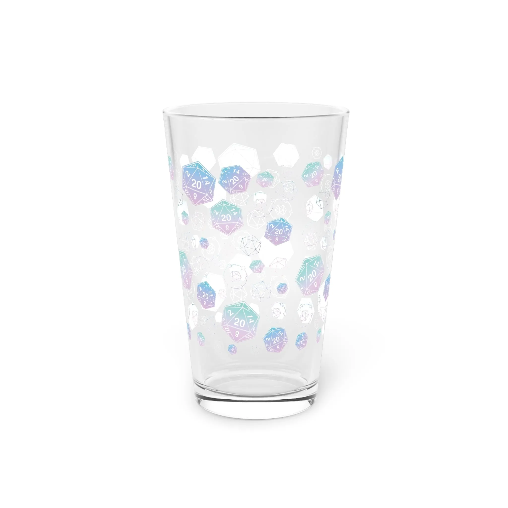 D20 Pint Glass - 16oz Fantasy RPG Drinkware