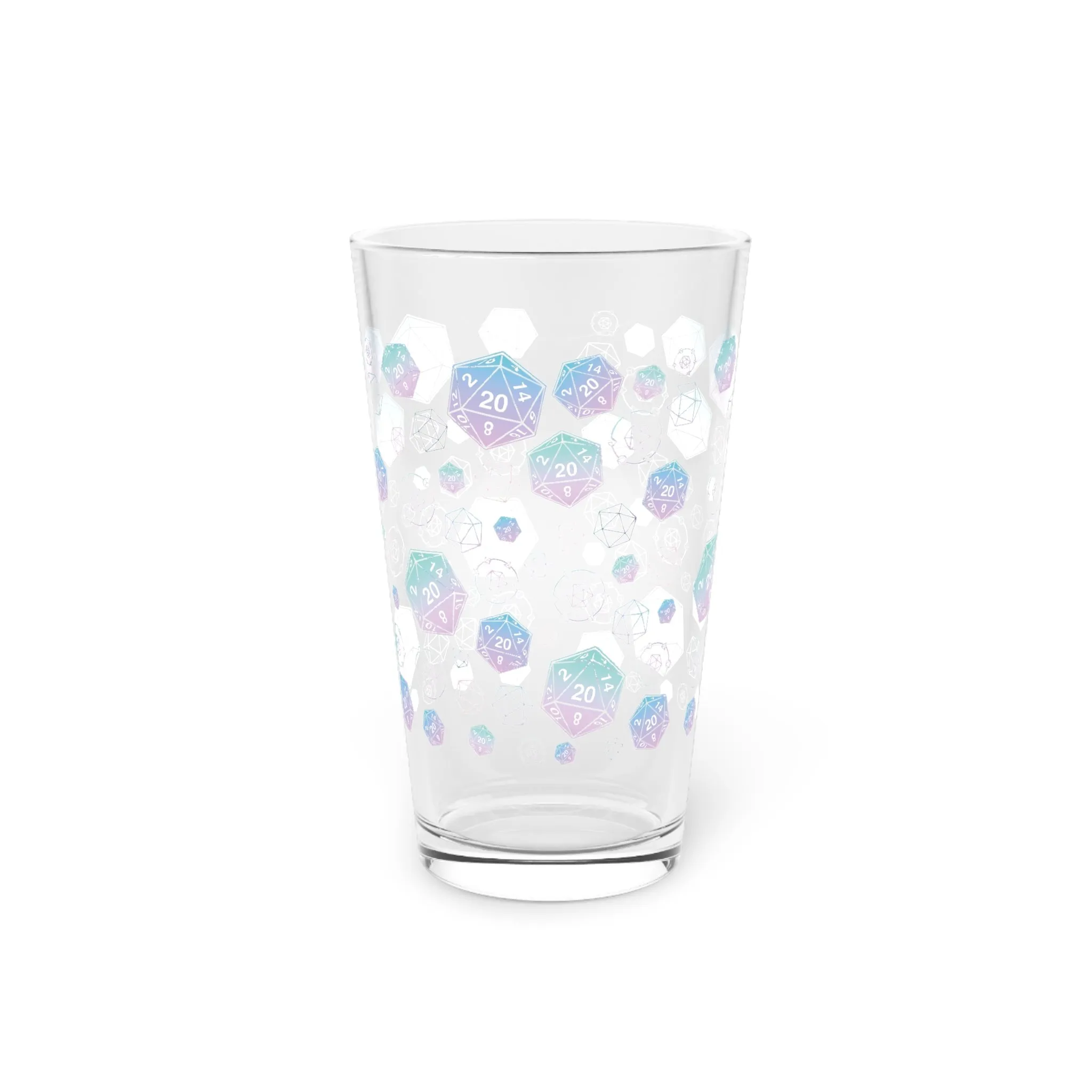 D20 Pint Glass - 16oz Fantasy RPG Drinkware