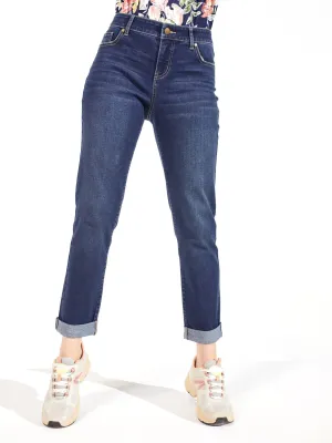 Dressbarn Girlfriend 5 Pocket Jean With Double Rolled Cuff
