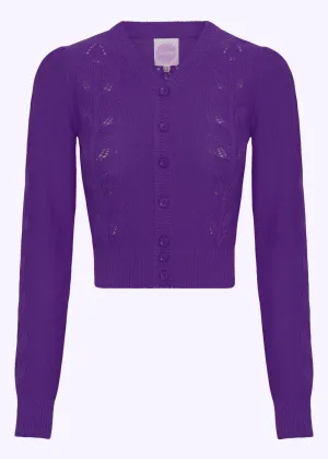 Emmy Design: Susie Q cardigan i lilla 'grape'