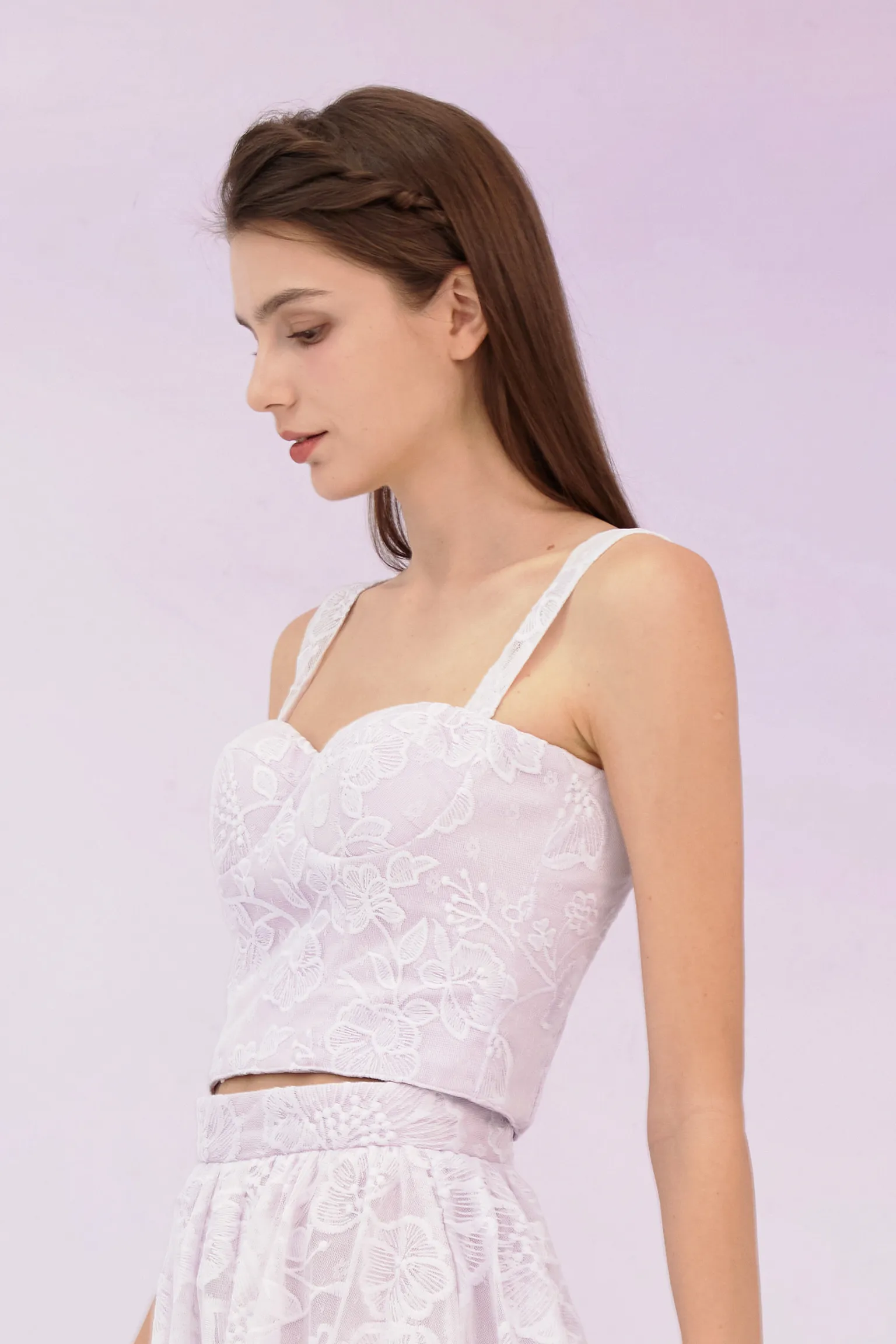 Fawne Purple Flower Lace Top