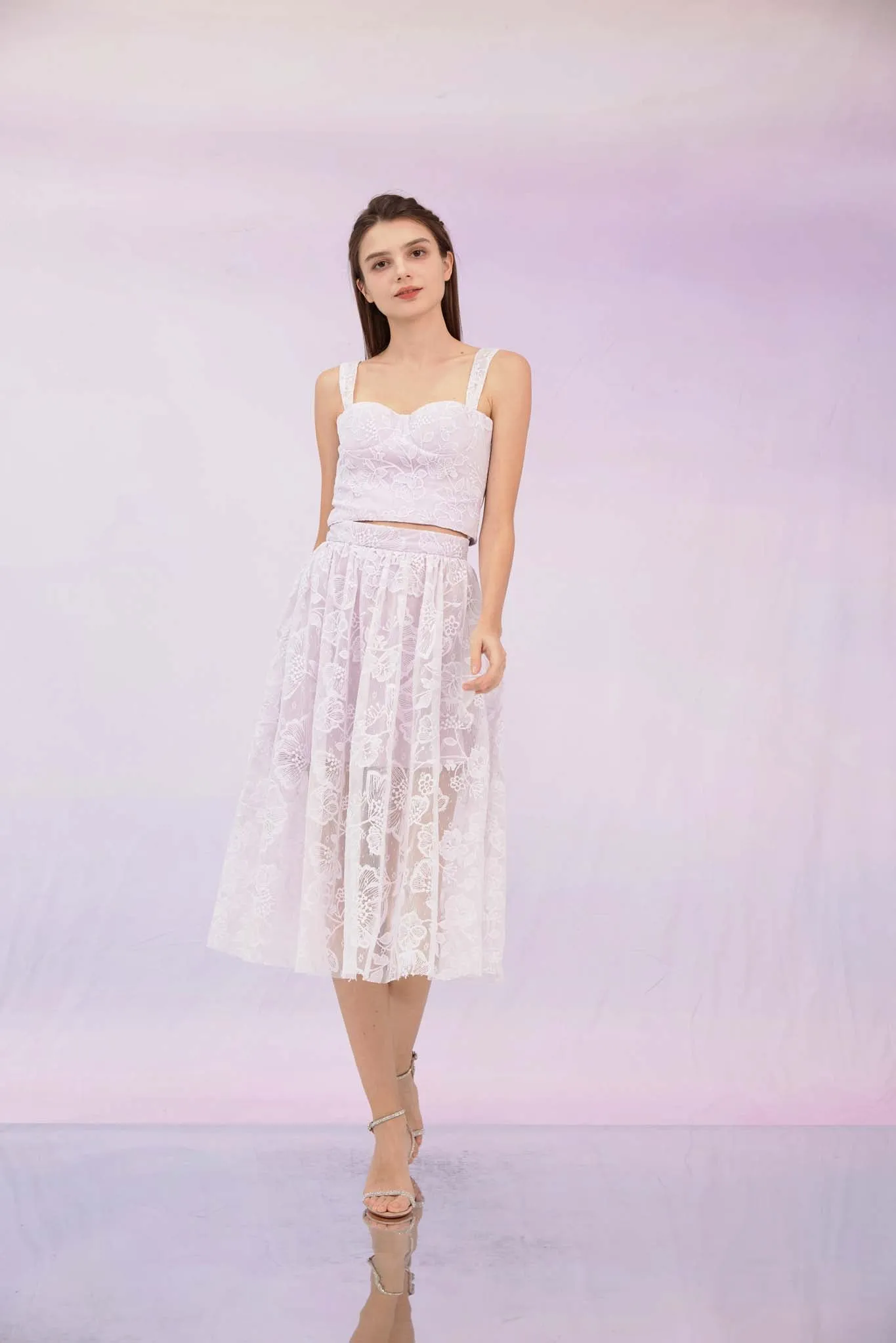 Fawne Purple Flower Lace Top