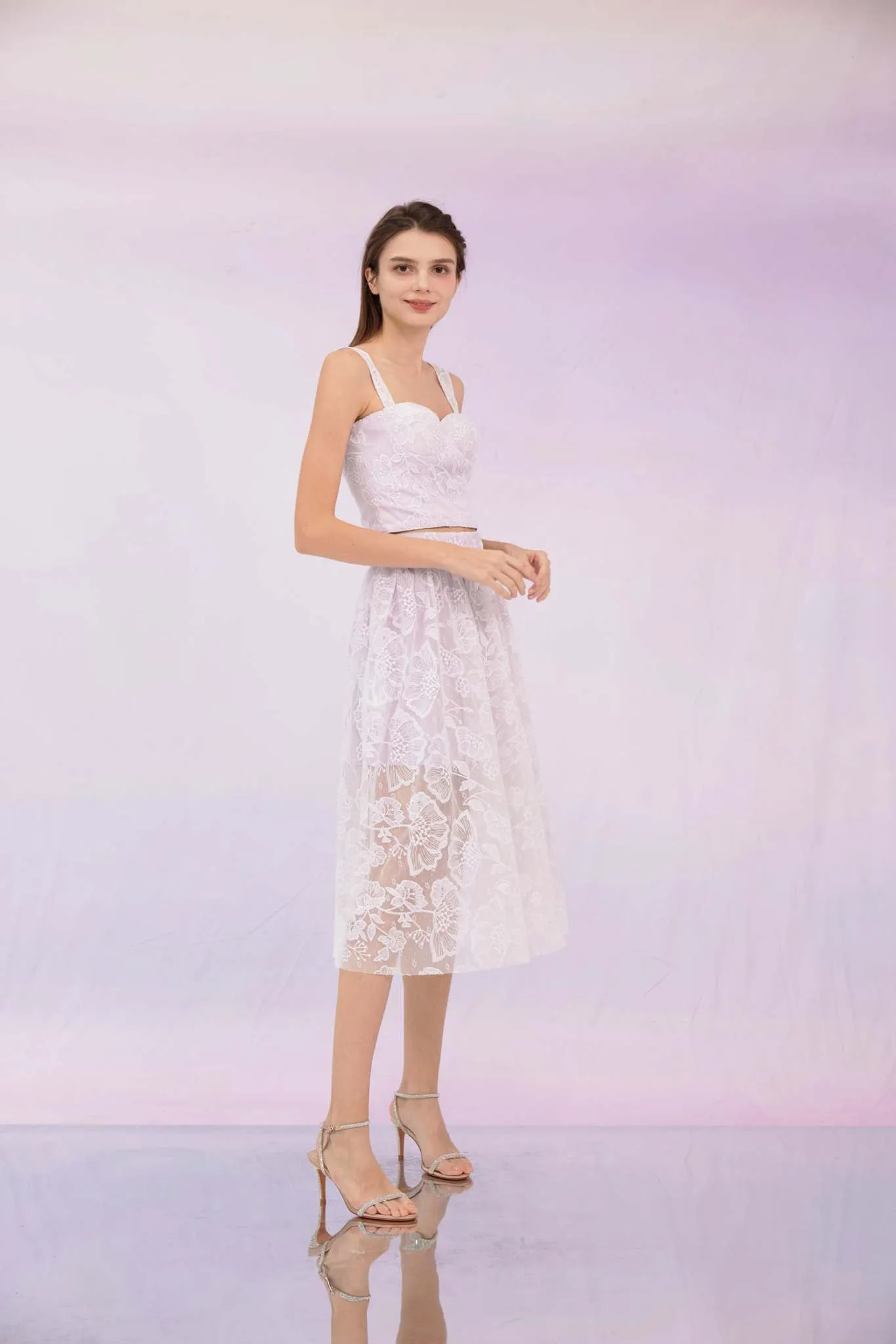 Fawne Purple Flower Lace Top