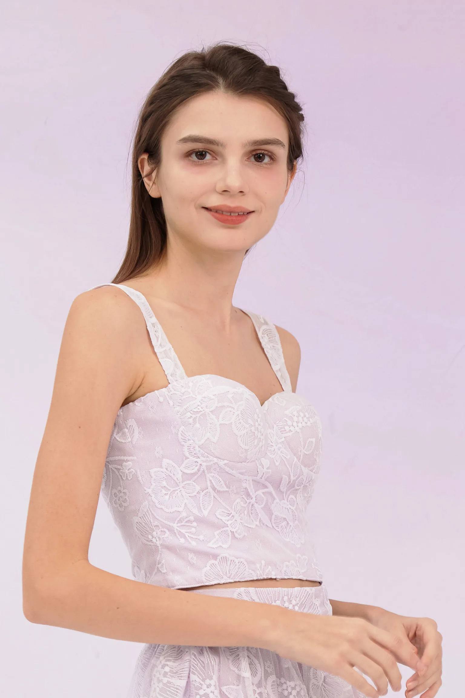 Fawne Purple Flower Lace Top