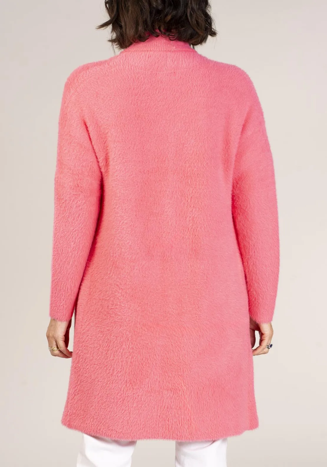 Feather Yarn Cardigan - Pink