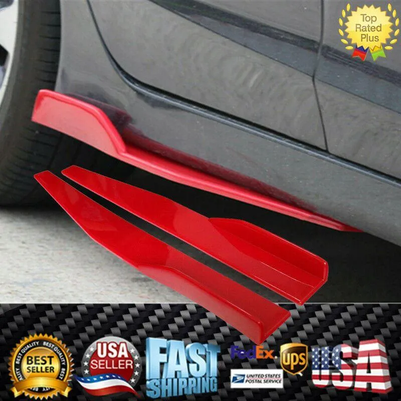 Fit 2008-Up Volkswagen Passat Side Skirts Splitter Diffuser Wings (Red)