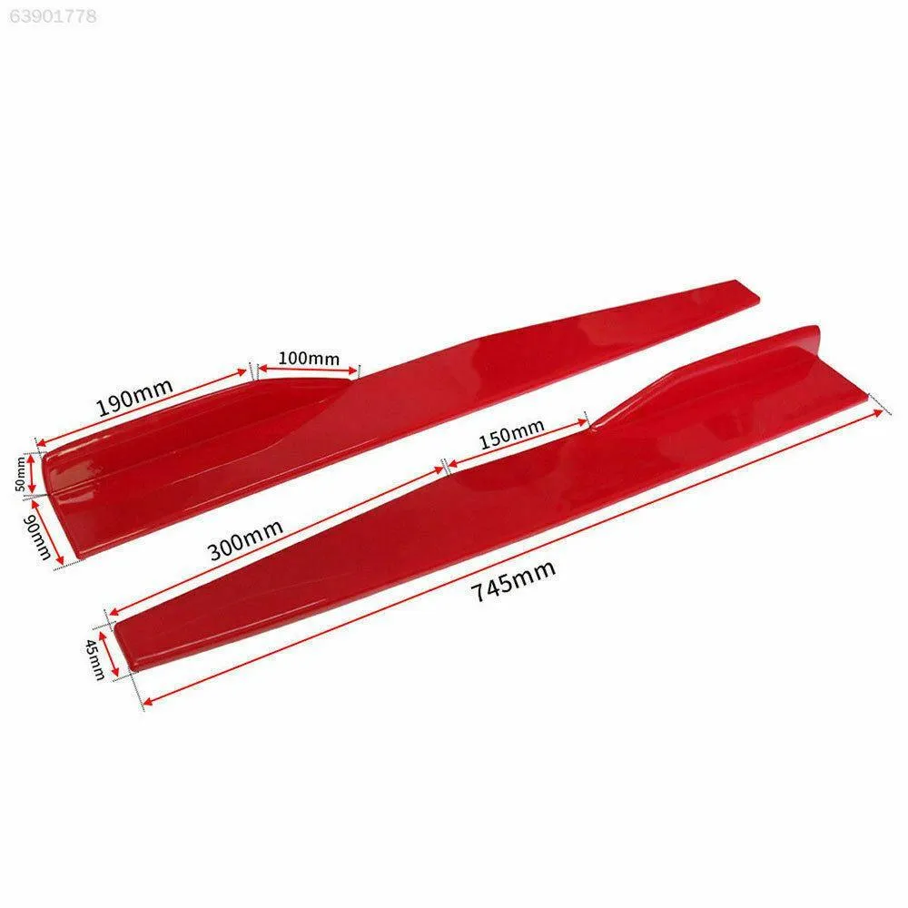 Fit 2008-Up Volkswagen Passat Side Skirts Splitter Diffuser Wings (Red)