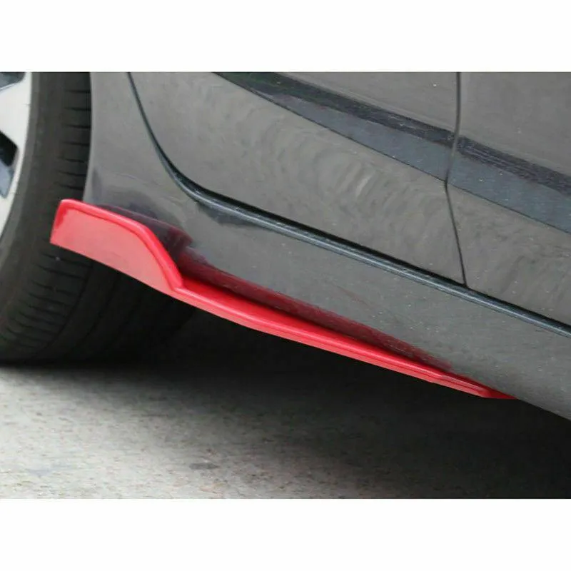 Fit 2008-Up Volkswagen Passat Side Skirts Splitter Diffuser Wings (Red)