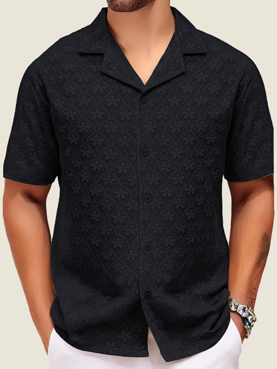 Floral Jacquard Short Sleeve Shirt