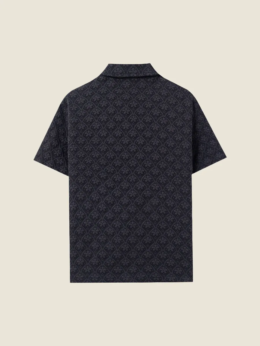 Floral Jacquard Short Sleeve Shirt