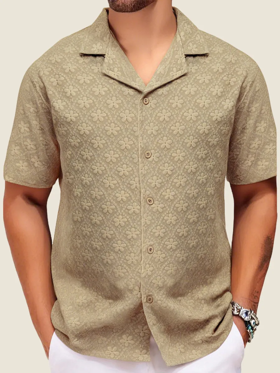 Floral Jacquard Short Sleeve Shirt