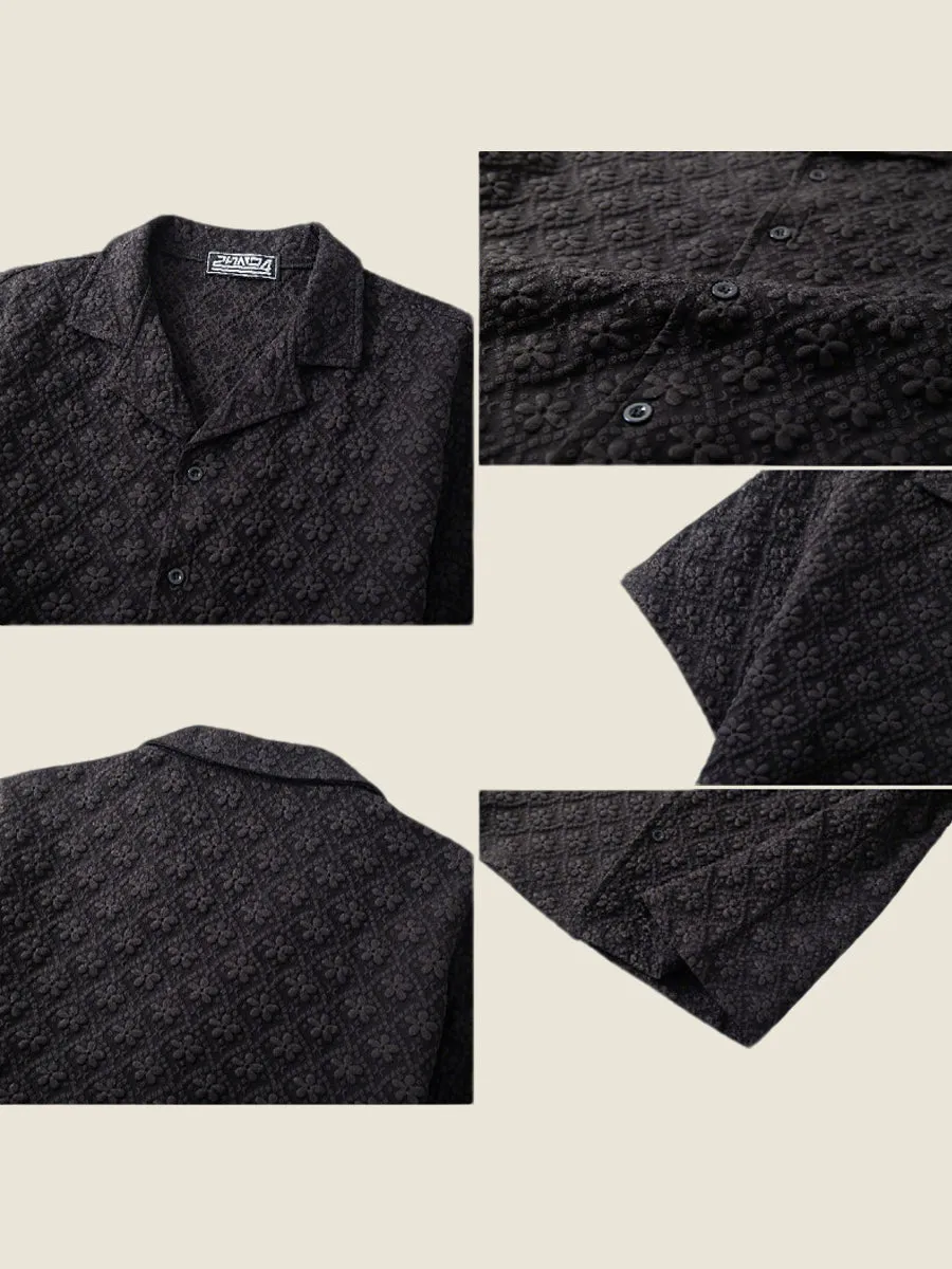 Floral Jacquard Short Sleeve Shirt