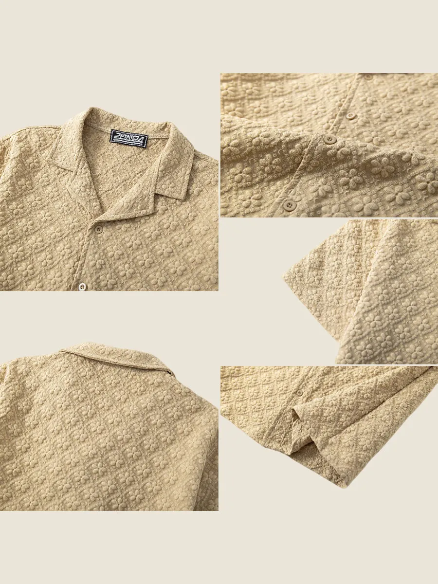 Floral Jacquard Short Sleeve Shirt