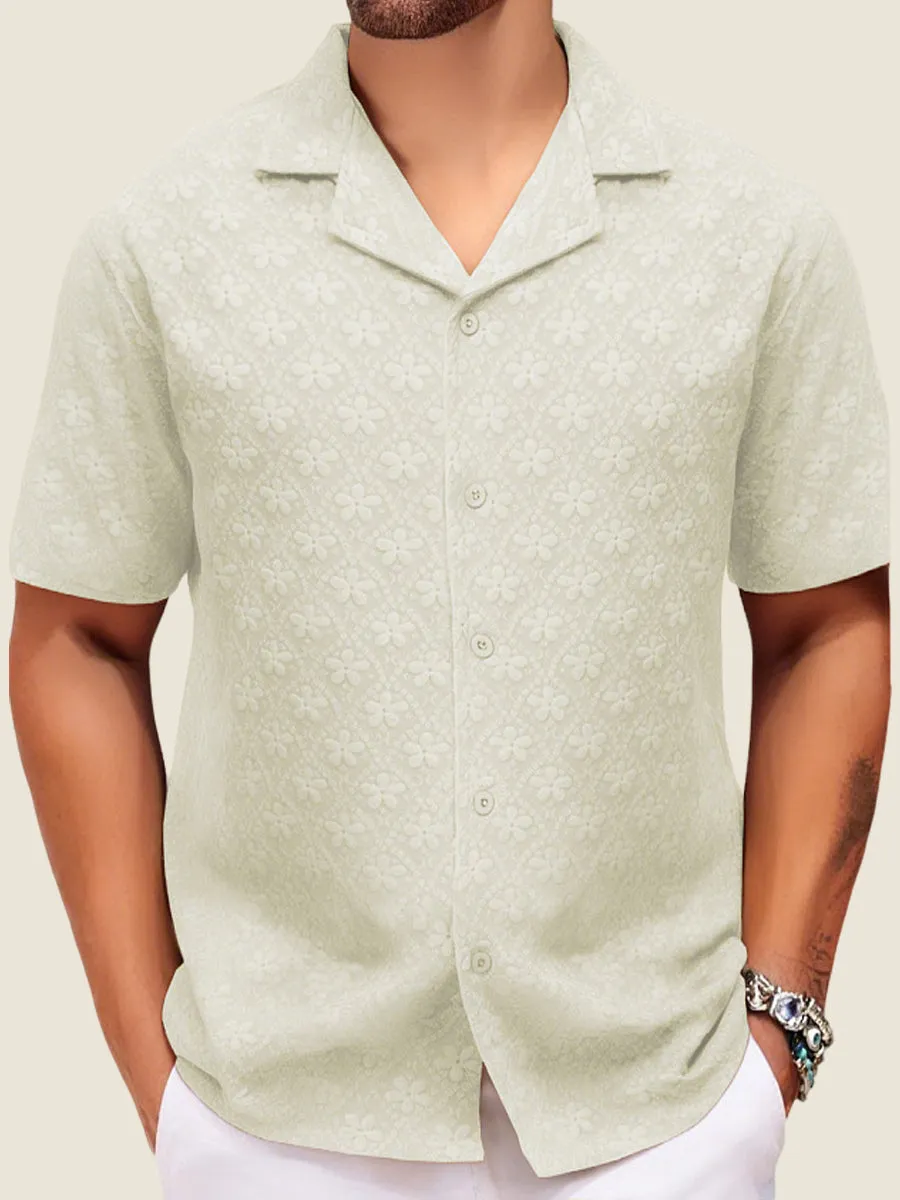Floral Jacquard Short Sleeve Shirt