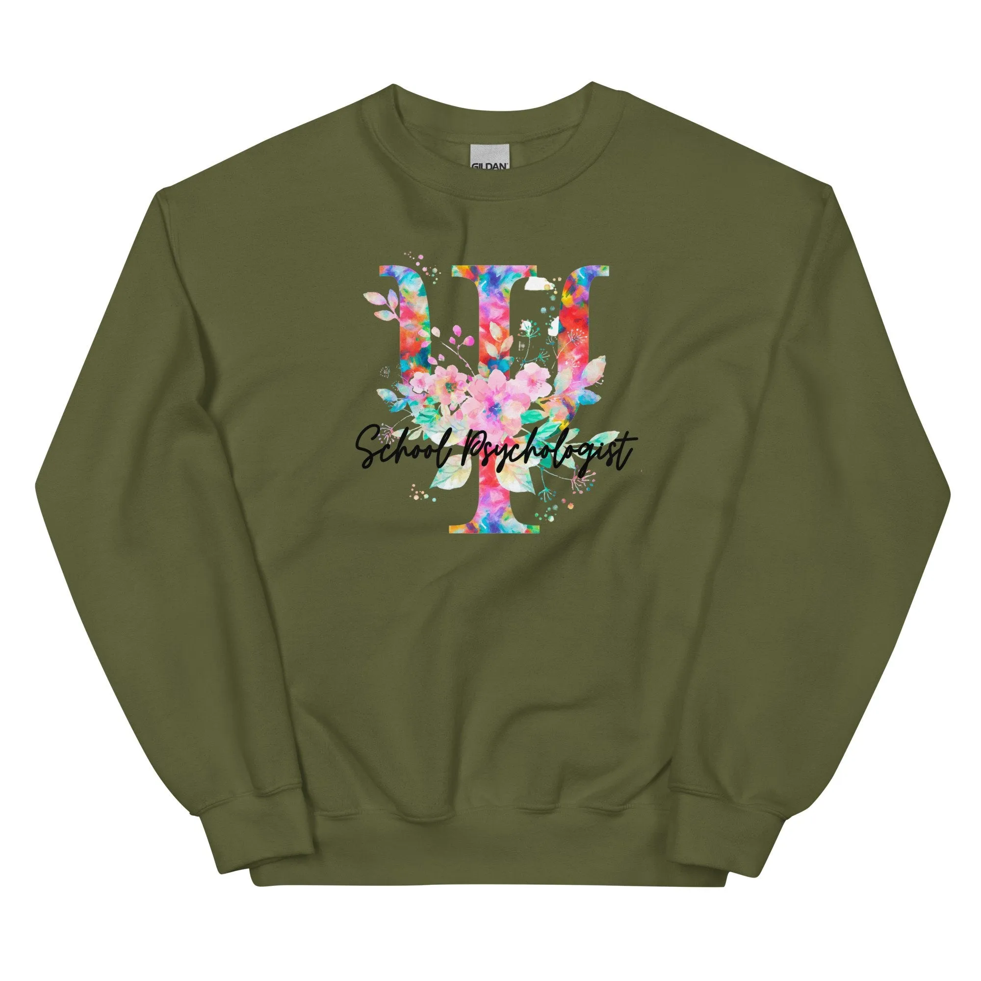 Floral School Psych Symbol Pullover