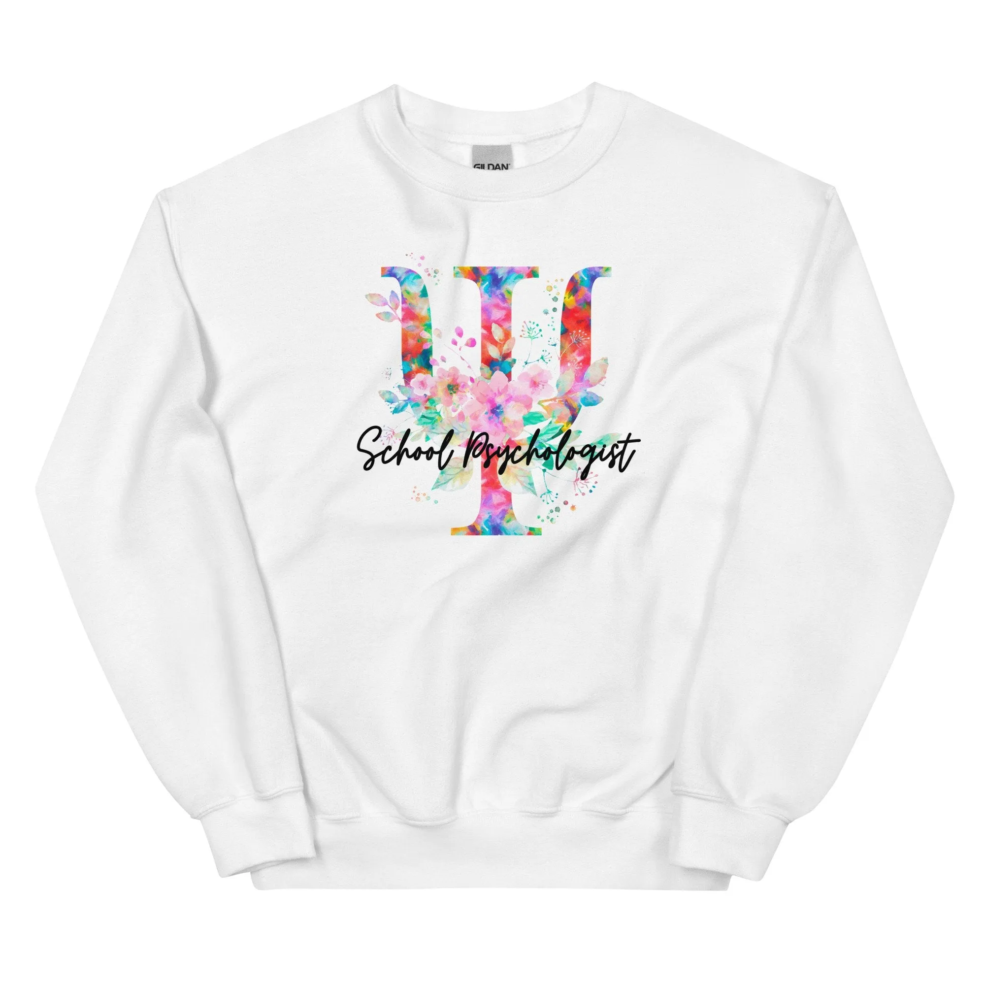 Floral School Psych Symbol Pullover