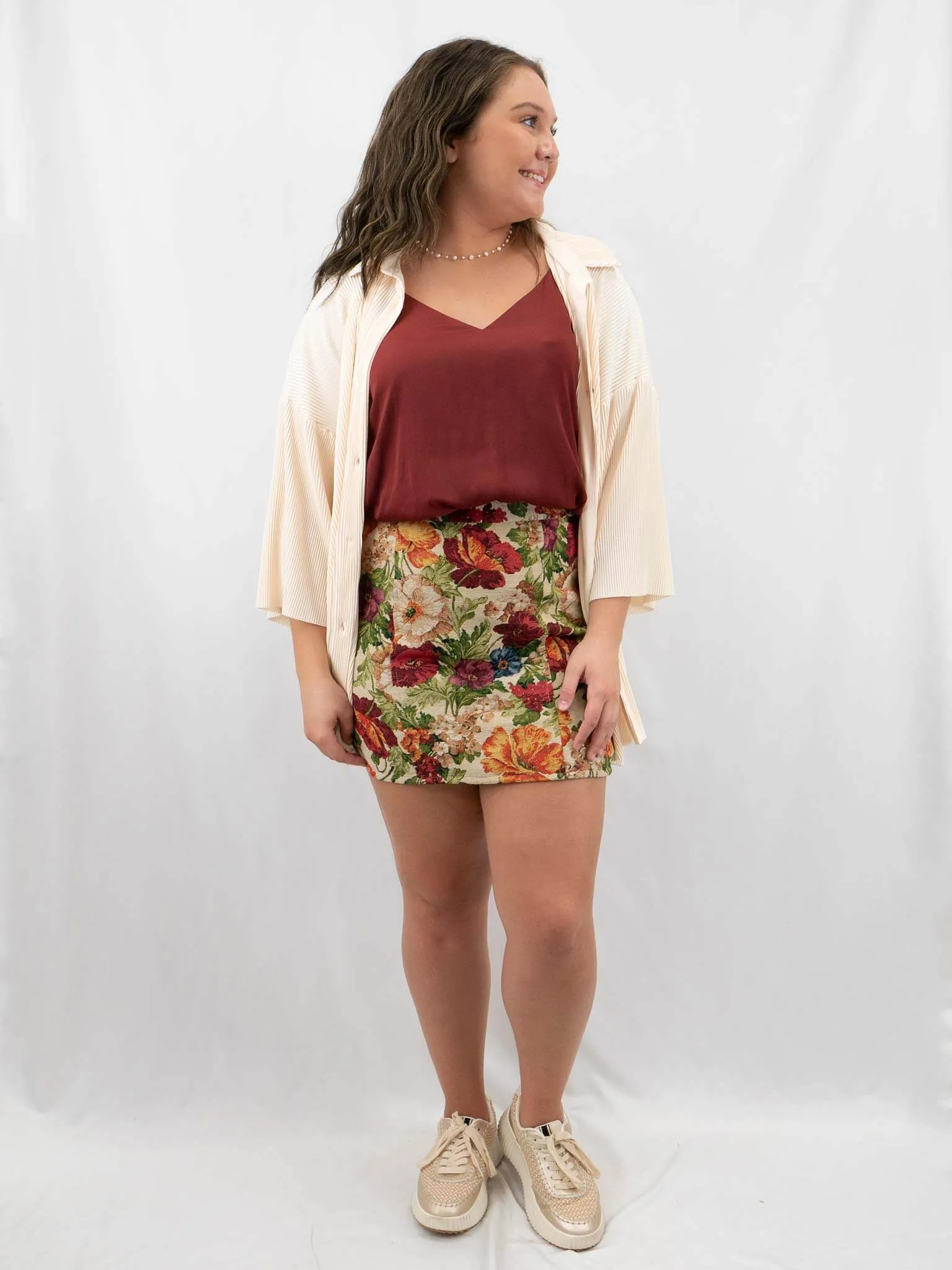 Floral Vintage Mini Skirt