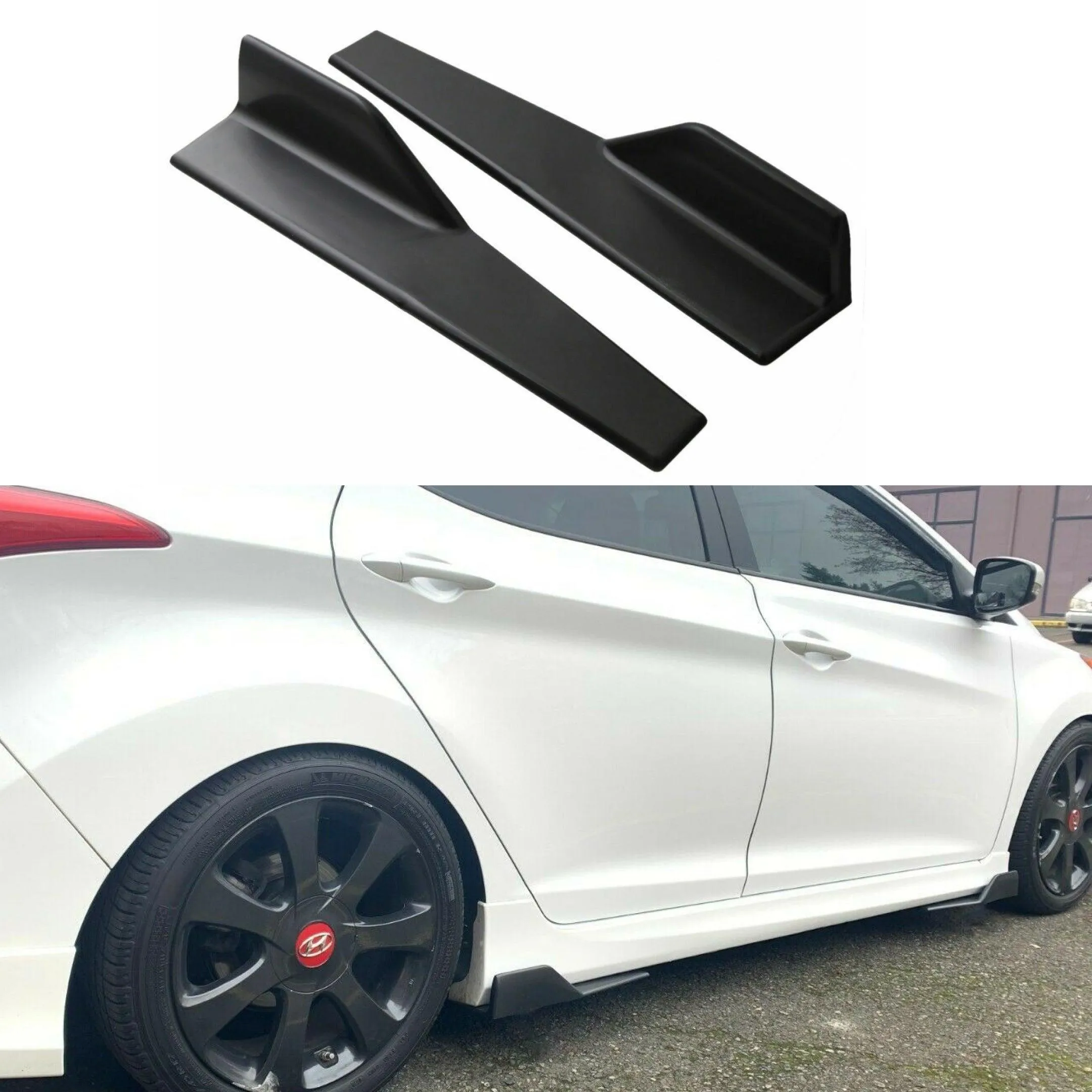 For Hyundai Sonata 2008-2020 Black Side Skirts Splitter Spoiler Diffuser Wing
