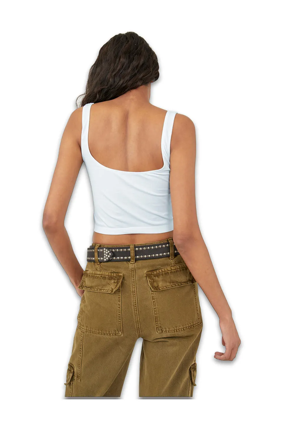 Free People Scoop Neck Crop In Crisp Morning