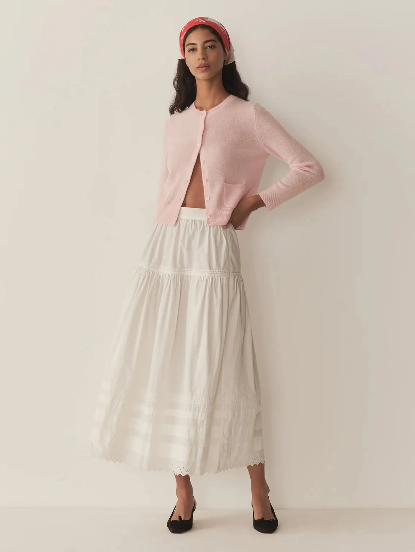 Freya Cashmere Cardigan in Rosewater