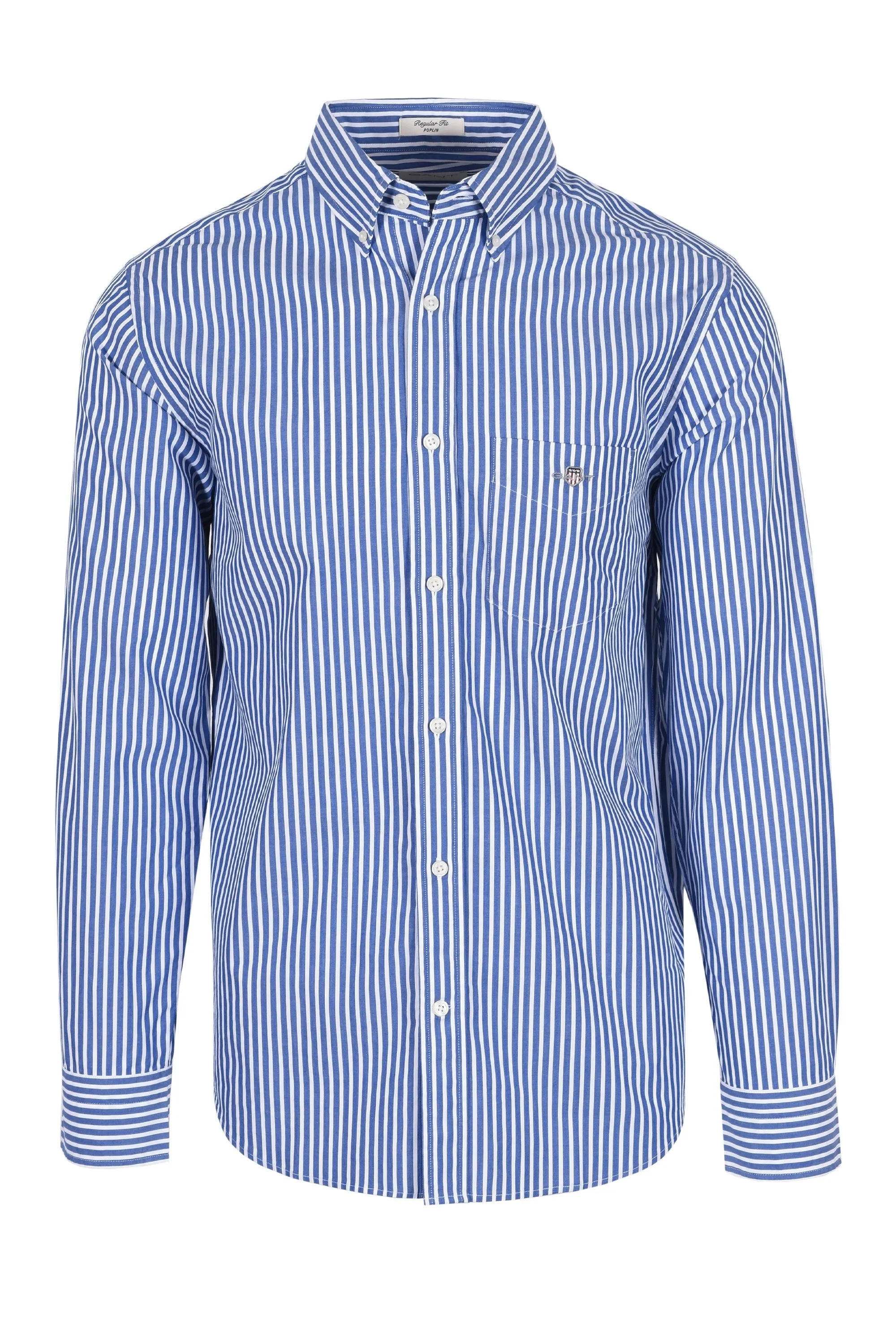 Gant Reg Poplin Stripe Shirt College Blue