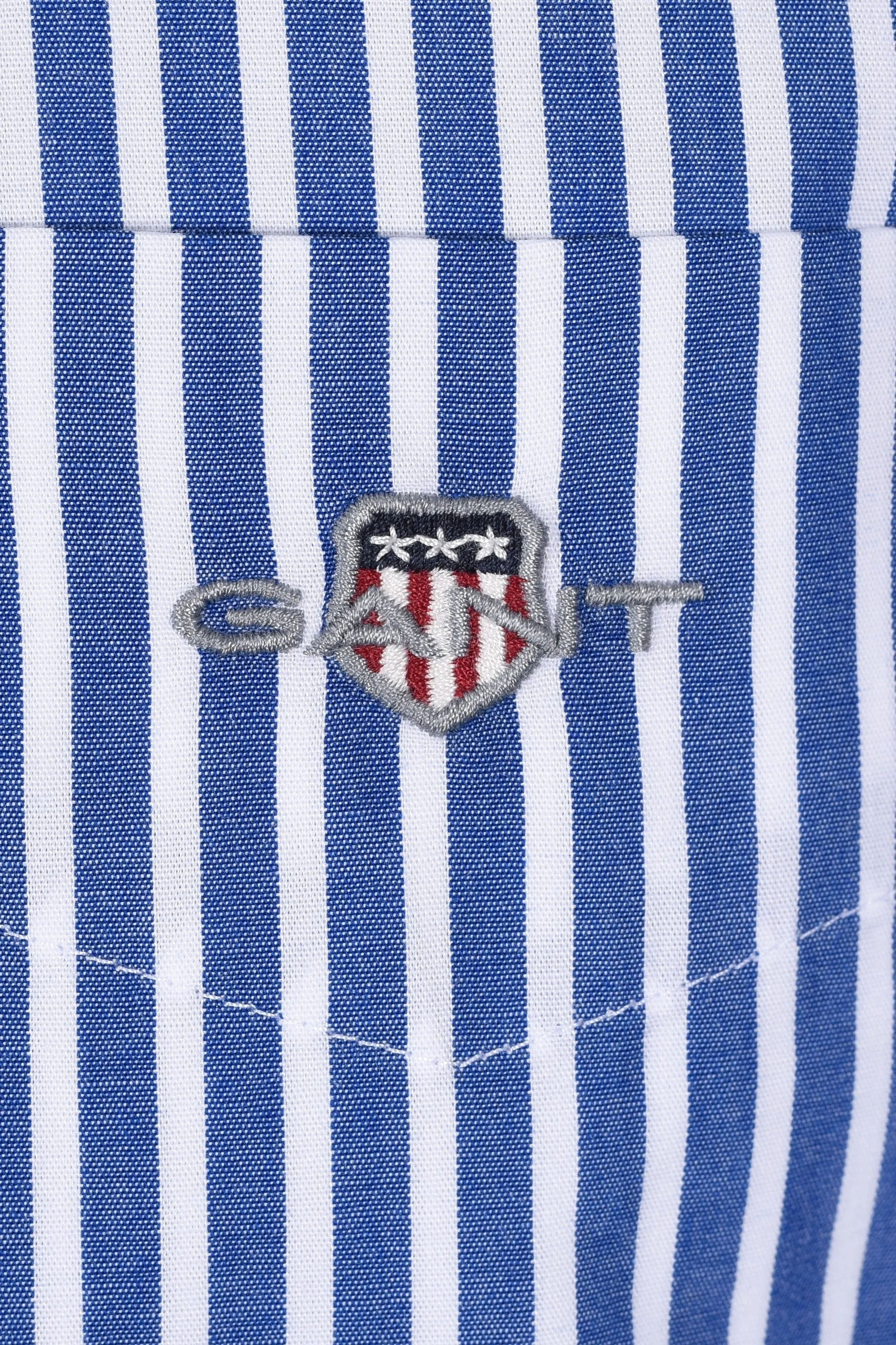 Gant Reg Poplin Stripe Shirt College Blue