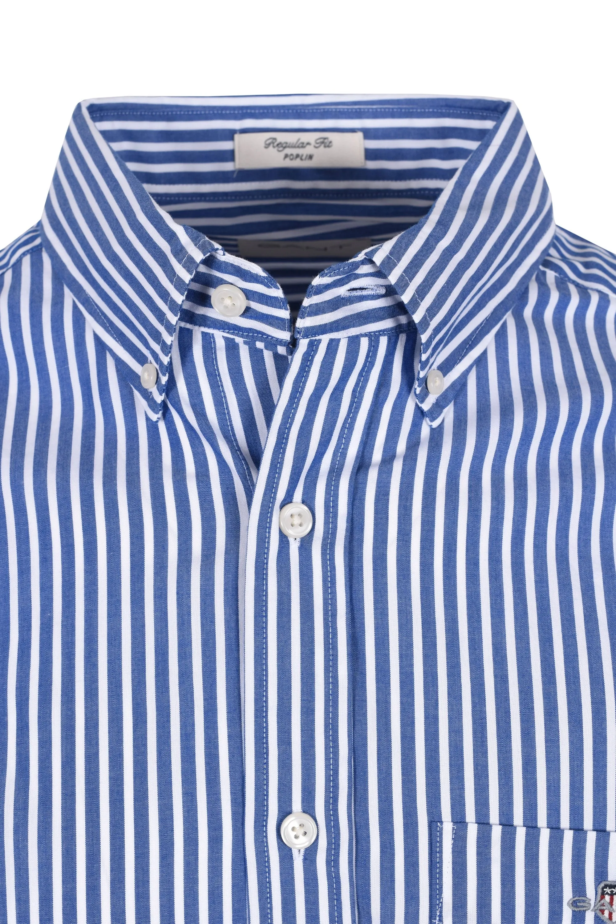 Gant Reg Poplin Stripe Shirt College Blue