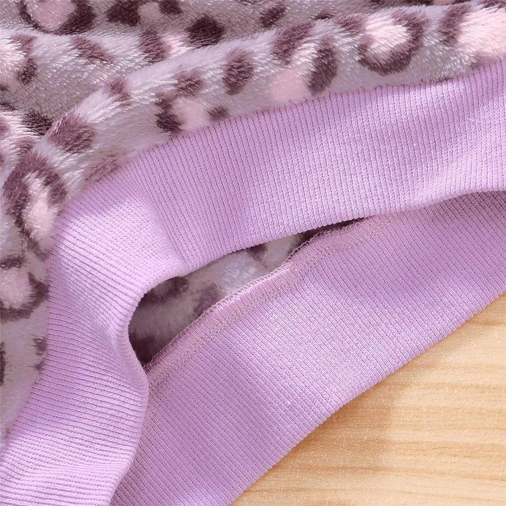 Girls Leopard Long Sleeve Pullover & Pants Toddler Girls Wholesale