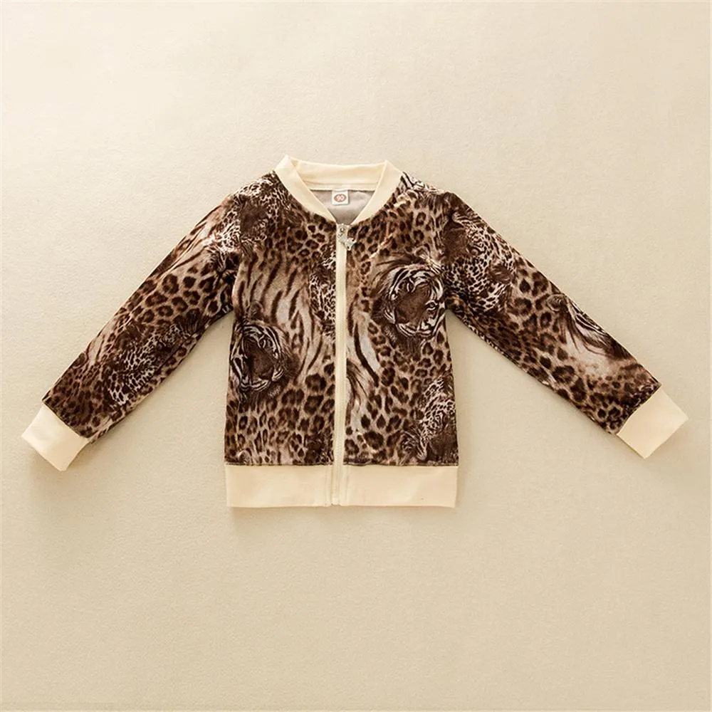 Girls Leopard Long Sleeve Top & Pants Wholesale Girl Clothing