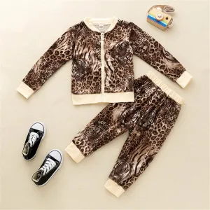 Girls Leopard Long Sleeve Top & Pants Wholesale Girl Clothing