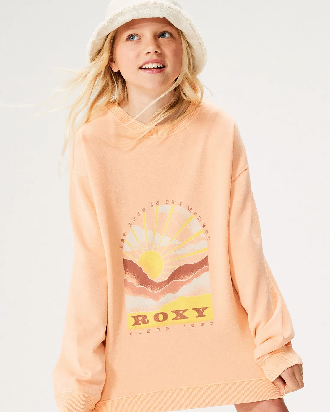 Girls Lineup Hoodie in Peach Parfait