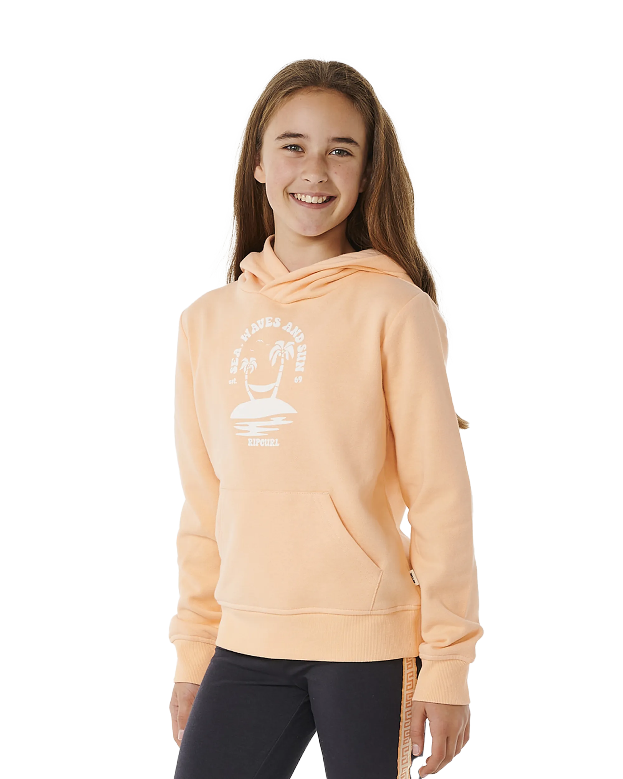 Girls Re-Entry Hoodie in Bright Peach
