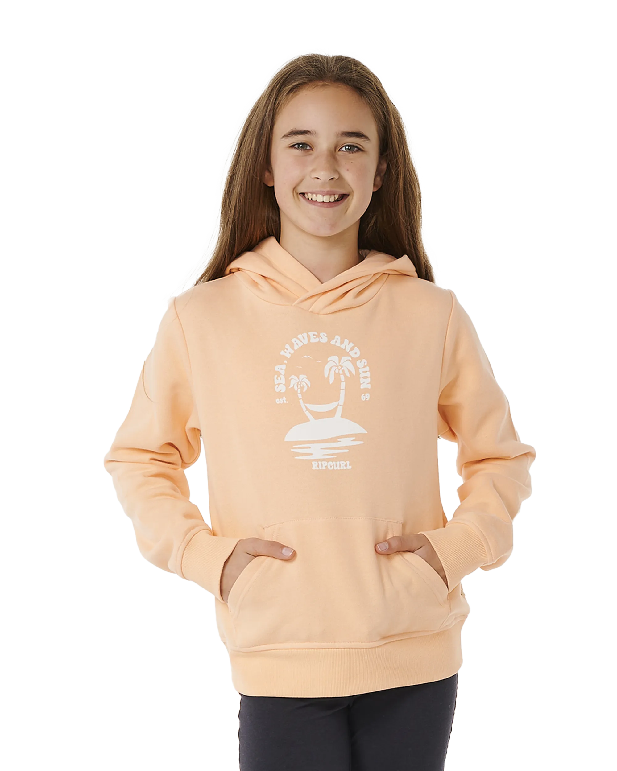 Girls Re-Entry Hoodie in Bright Peach