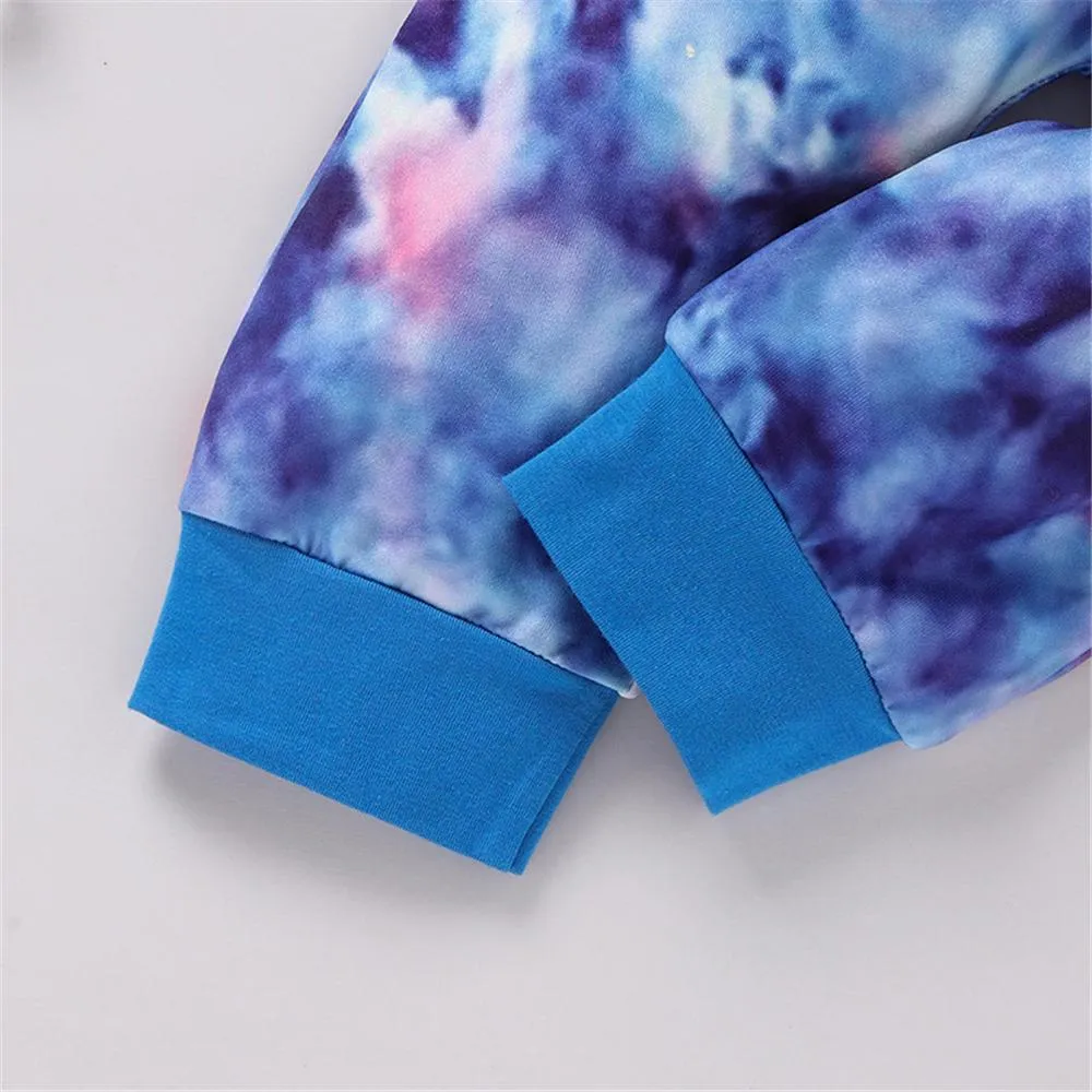 Girls Tie Dye Hooded Top & Pants Wholesale Little Girl Boutique Clothing