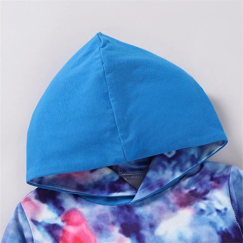 Girls Tie Dye Hooded Top & Pants Wholesale Little Girl Boutique Clothing