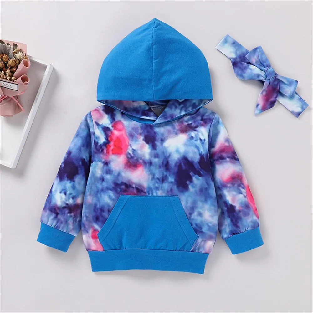 Girls Tie Dye Hooded Top & Pants Wholesale Little Girl Boutique Clothing