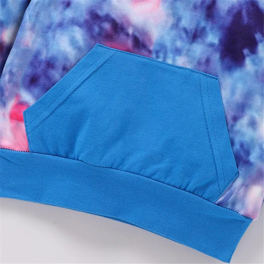 Girls Tie Dye Hooded Top & Pants Wholesale Little Girl Boutique Clothing