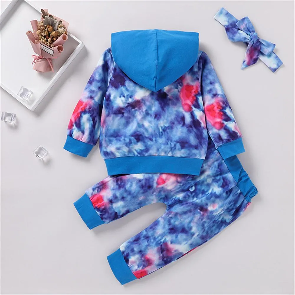 Girls Tie Dye Hooded Top & Pants Wholesale Little Girl Boutique Clothing