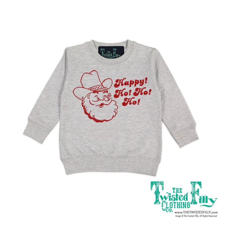 Happy Ho Ho Ho Christmas Cowboy Santa - Toddler Sweatshirt - Assorted Colors
