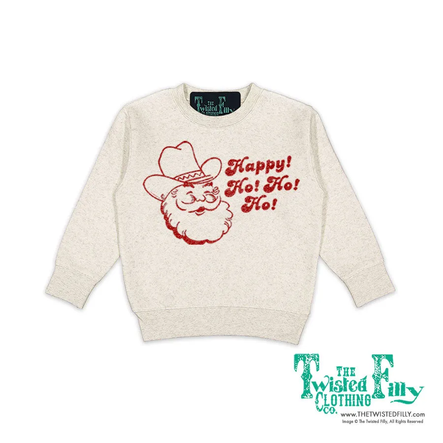 Happy Ho Ho Ho Christmas Cowboy Santa - Toddler Sweatshirt - Assorted Colors