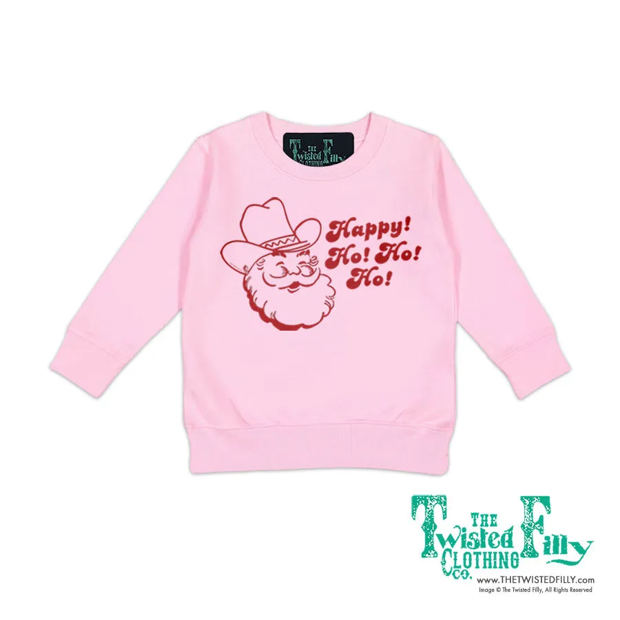 Happy Ho Ho Ho Christmas Cowboy Santa - Toddler Sweatshirt - Assorted Colors