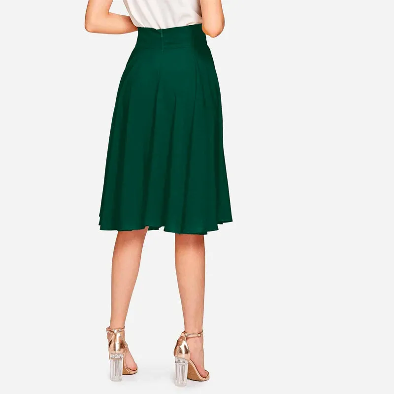 High Rise Wide Waistband Circle Skirt