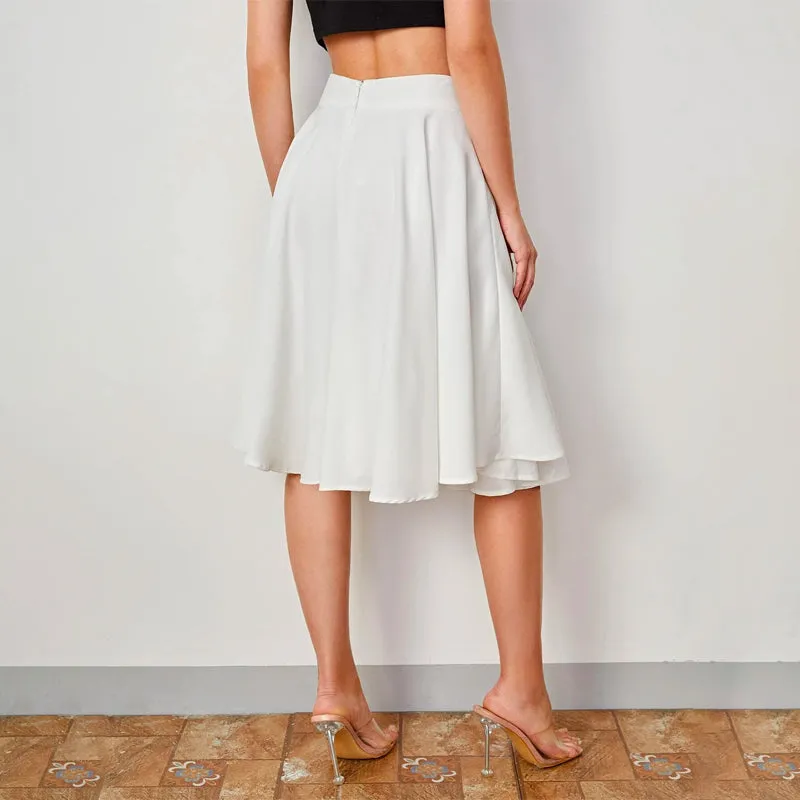 High Rise Wide Waistband Circle Skirt