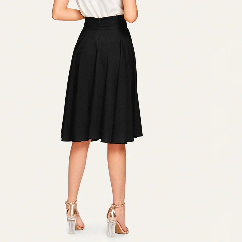High Rise Wide Waistband Circle Skirt