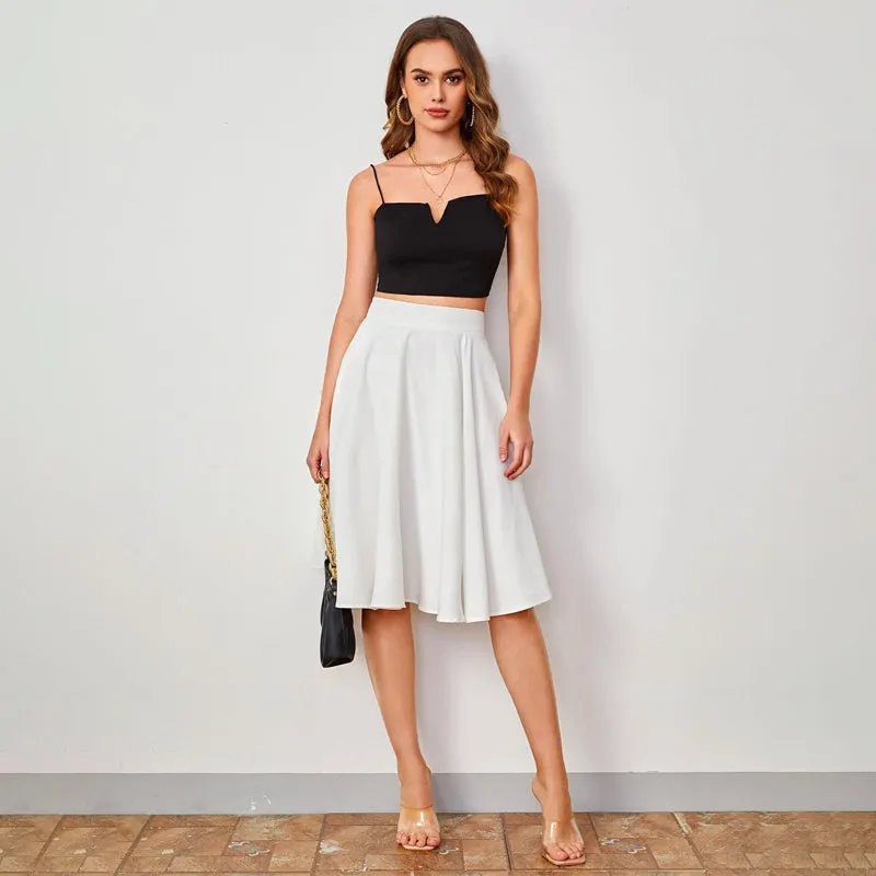 High Rise Wide Waistband Circle Skirt