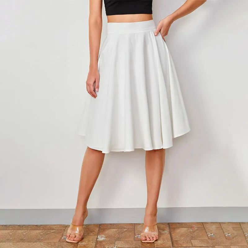 High Rise Wide Waistband Circle Skirt