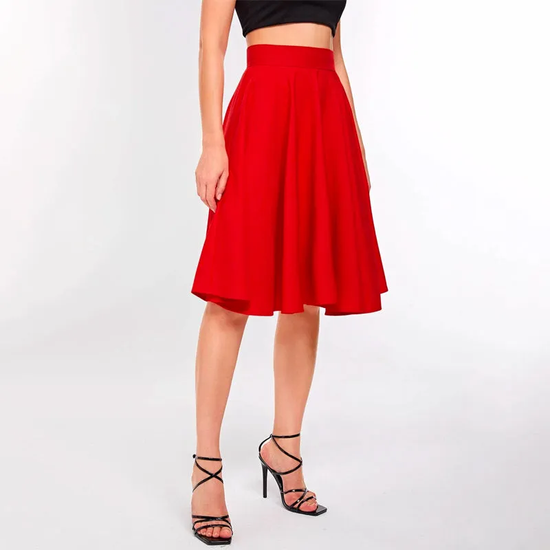 High Rise Wide Waistband Circle Skirt